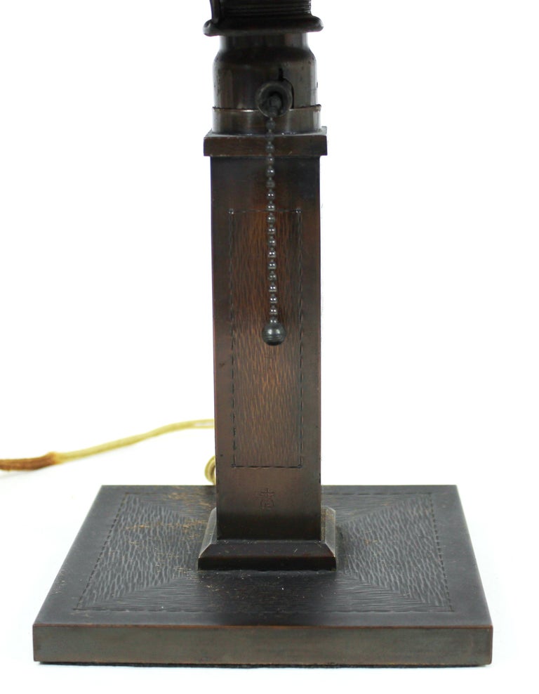 Roycroft Arts and Crafts Hammered Copper and Mica Table Lamp at 1stDibs