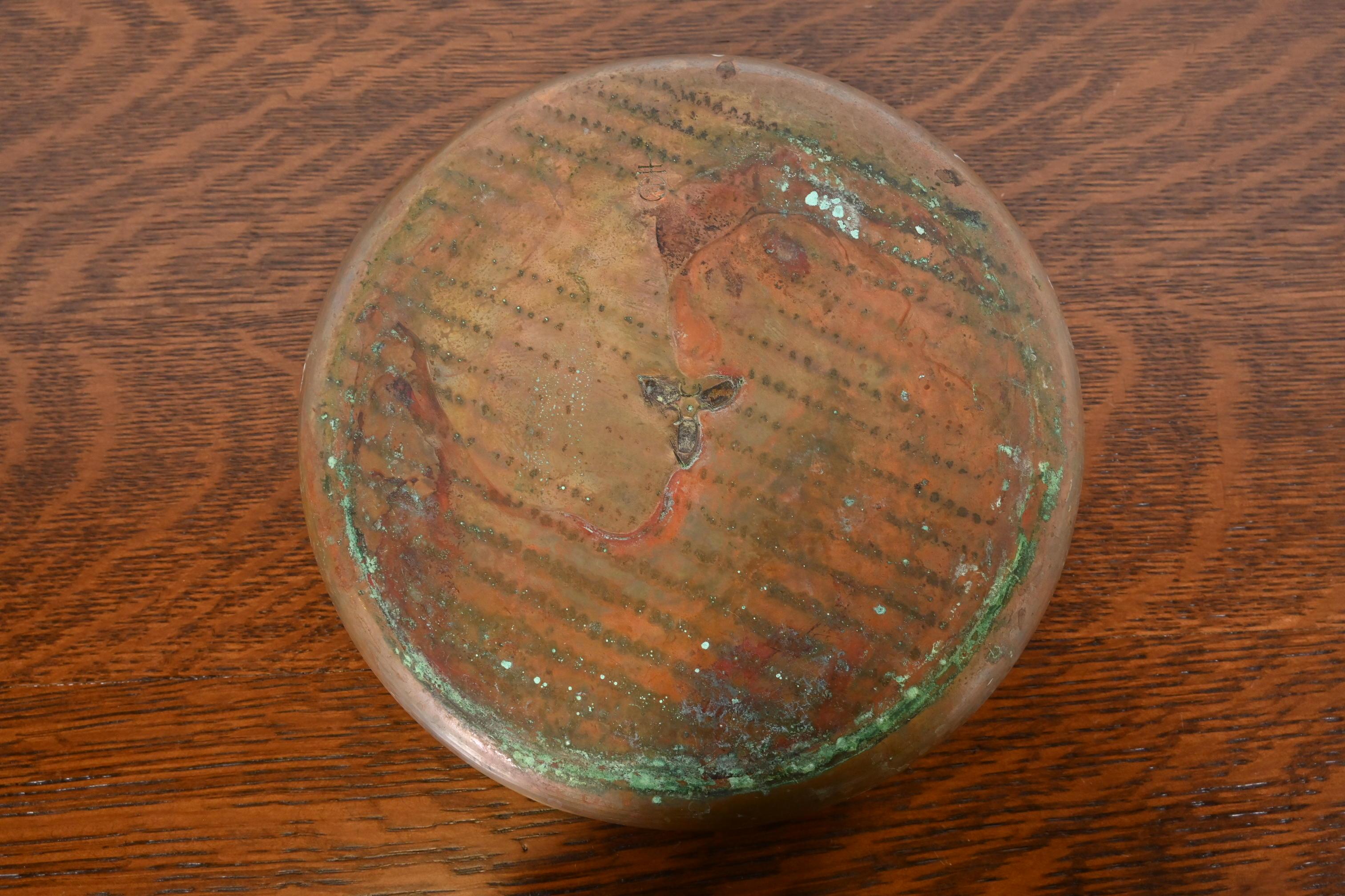 Cuenco Trébol de Cobre Martillado Roycroft Arts & Crafts 2