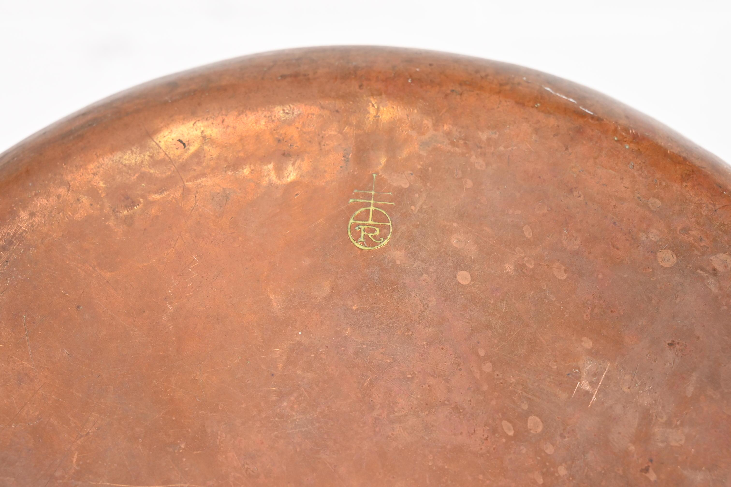 Roycroft Arts & Crafts Hammered Copper Trefoil Charger Plate or Tray 3