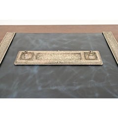 Roycroft Arts & Crafts Silver Finished Copper Desk Tray With Double Pen Holder