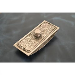 Roycroft Arts & Crafts Silver Finished Hammered Copper Rocker Blotter