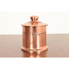 Roycroft Arts & Crafts Trefoil Hammered Copper Humidor, Circa 1920s