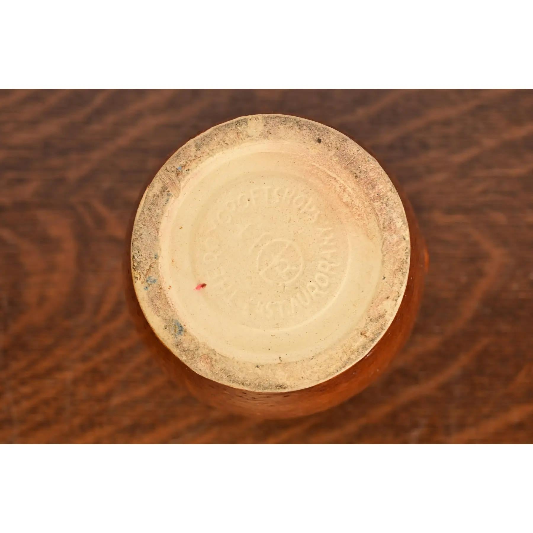 Cruche en céramique émaillée Arts & Crafts Antique Roycroft Pottery, Circa 1920s en vente 5