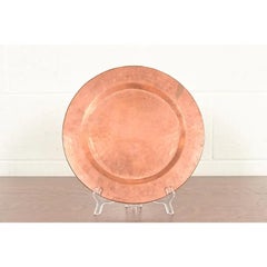 Roycroft Style Arts & Crafts Hammered Copper Charger Plate or Tray