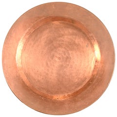 Roycroft Style Arts & Crafts Hammered Copper Charger Plate or Tray