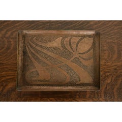 Roycroft Style Arts & Crafts Repousse Hammered Copper Serving Tray