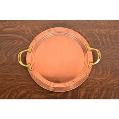 Roycroft Style Swedish Arts & Crafts Copper and Brass Handled Tray