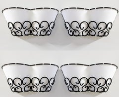 Royere Inspired French MidCentury Modern Iron Wall Lights, 1960s, France