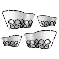 Royere Inspired French MidCentury Modern Iron Wall Lights, 1960s, France
