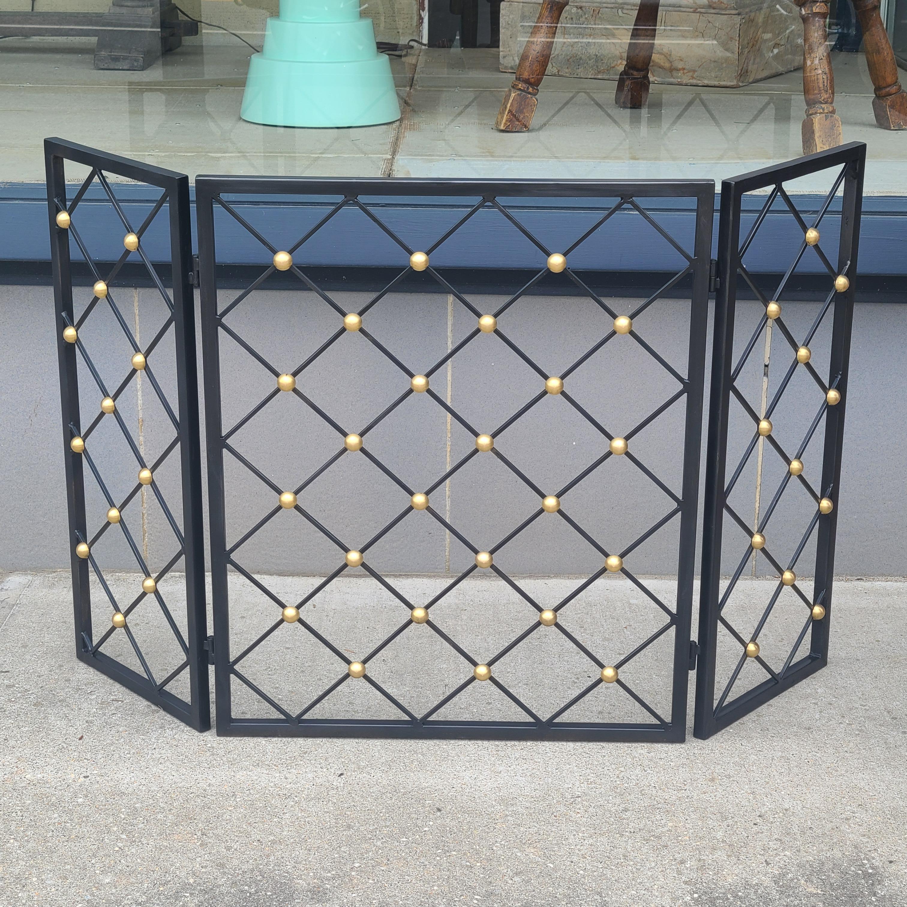 Brass Royere Style Fireplace Screen