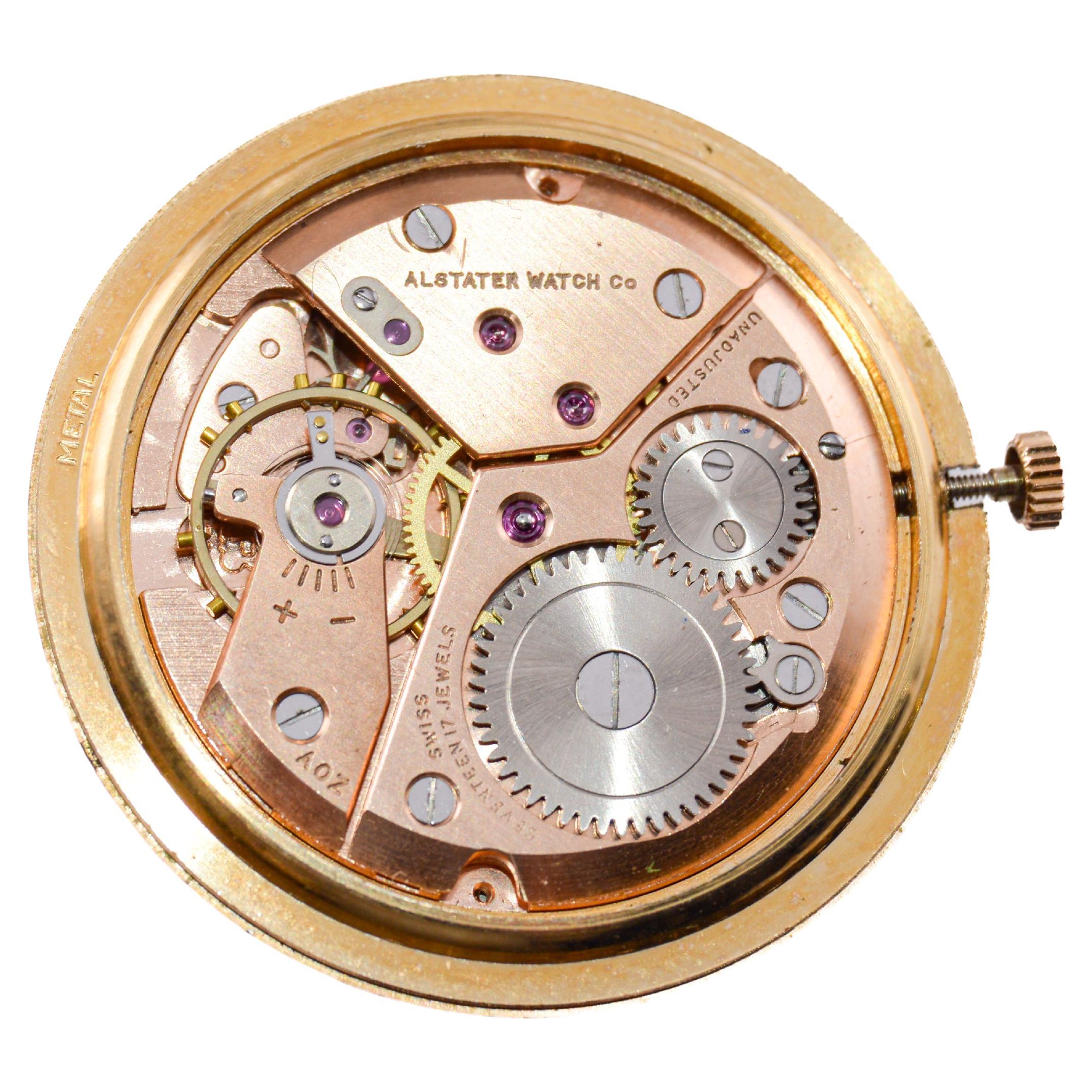 Roymart 14Kt Massivgold-Uhr im Kleidstil mit Original Zifferblatt Schweizer hergestellt  im Angebot 9