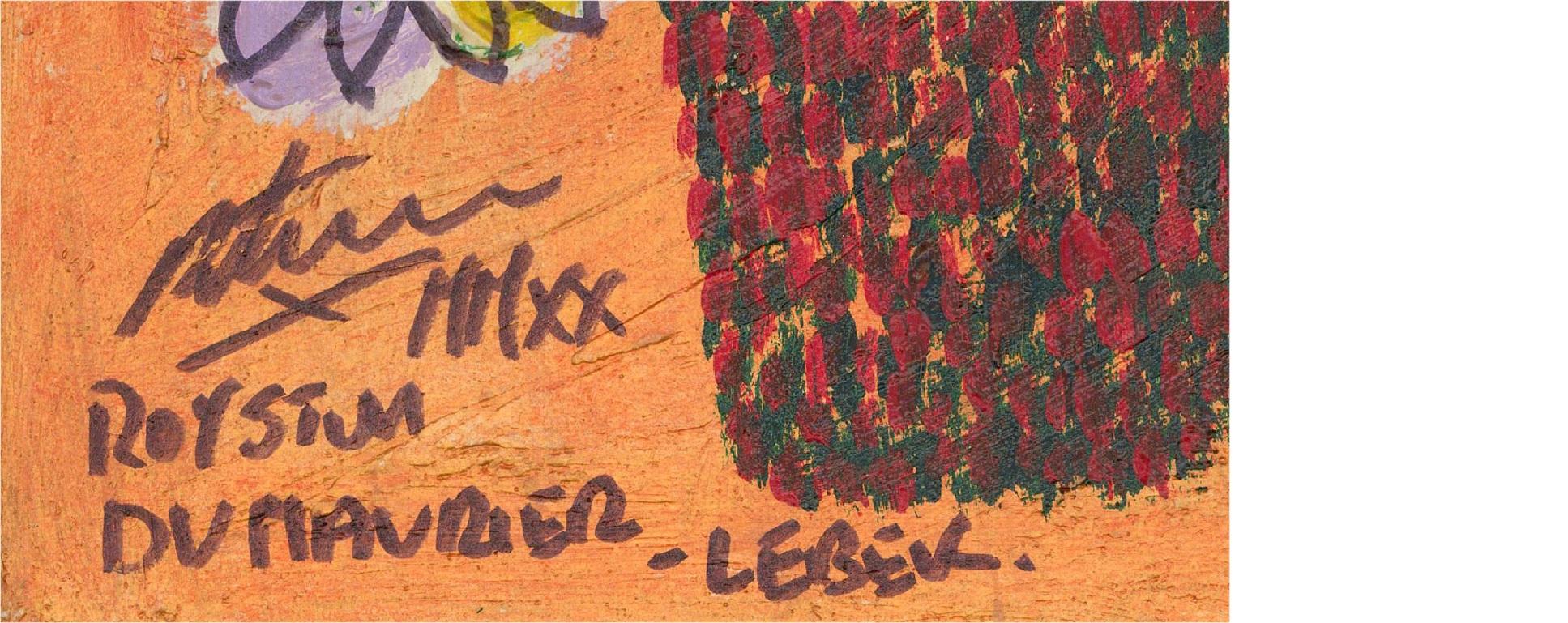 Royston Du Maurier-Lebek - Acrilico incorniciato 2020, dalie 3