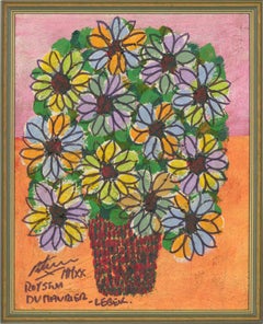 Royston Du Maurier-Lebek - Encadré 2020 Acrylique, Dahlias