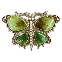 Retro Royston Turquoise Butterfly Brooch / Pendant