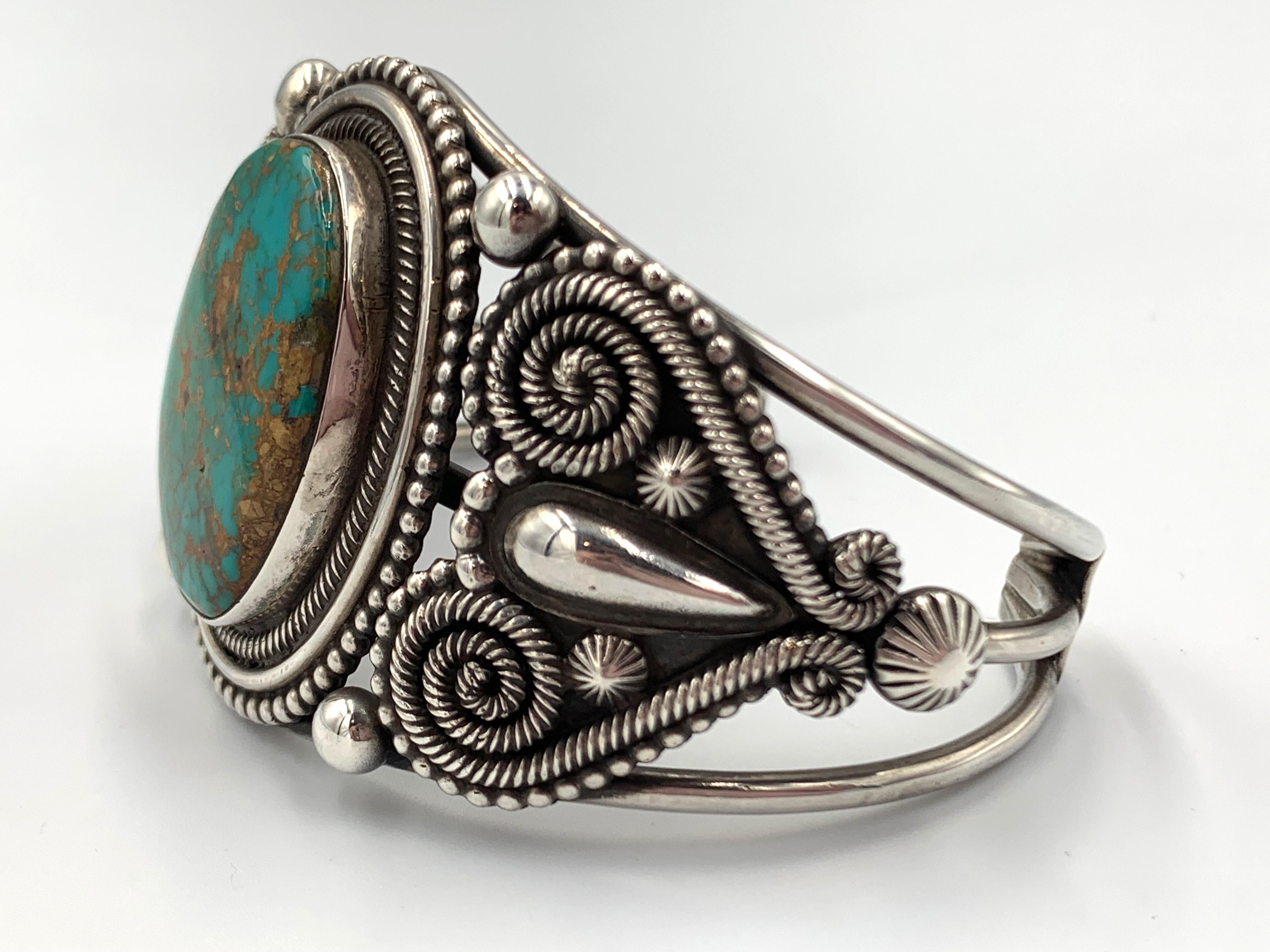 Royston Türkis Manschette aus Sterlingsilber von Rick Martinez im Zustand „Neu“ im Angebot in Scottsdale, AZ