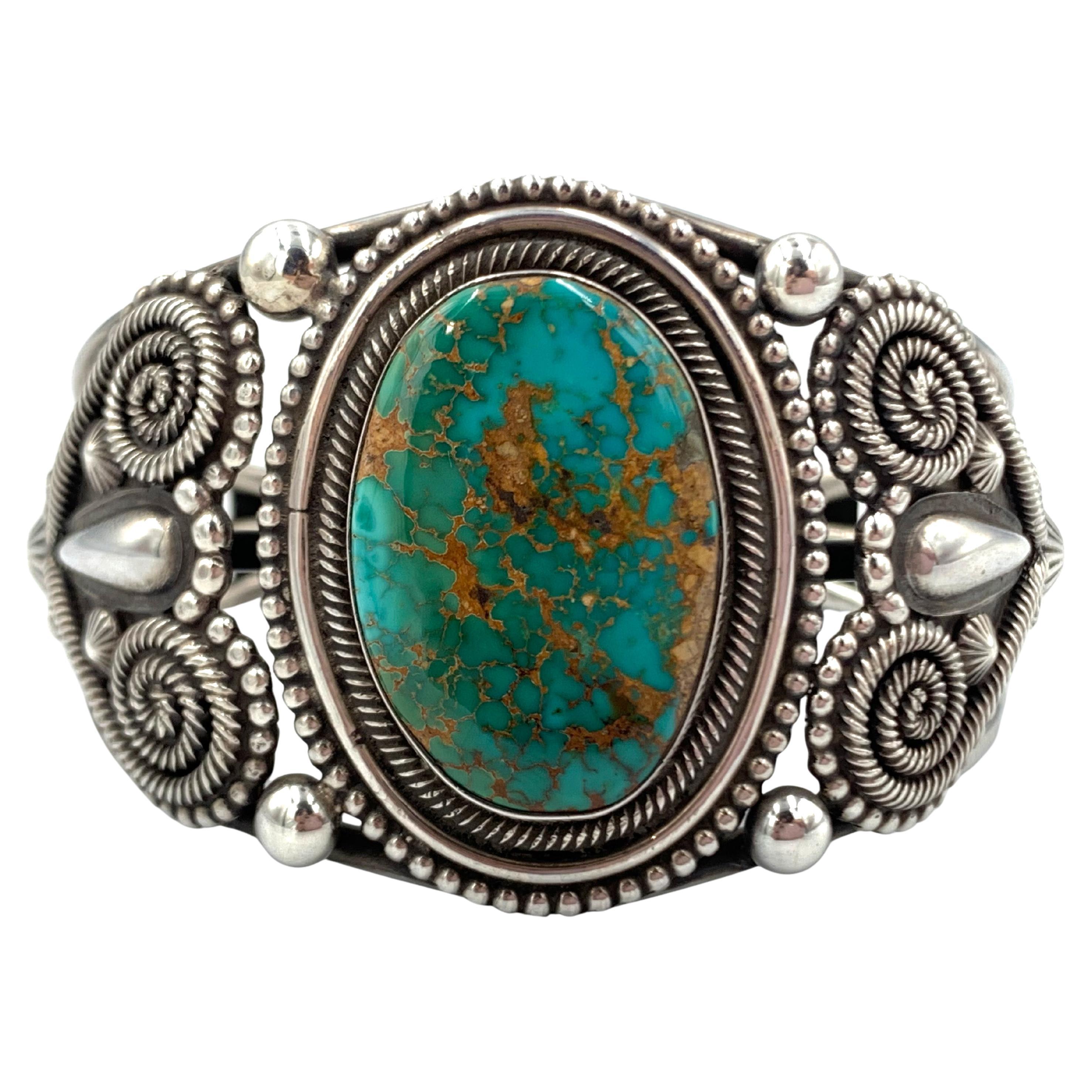 Royston Turquoise Sterling Silver Cuff by Rick Martinez