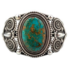 Royston Turquoise Sterling Silver Cuff by Rick Martinez
