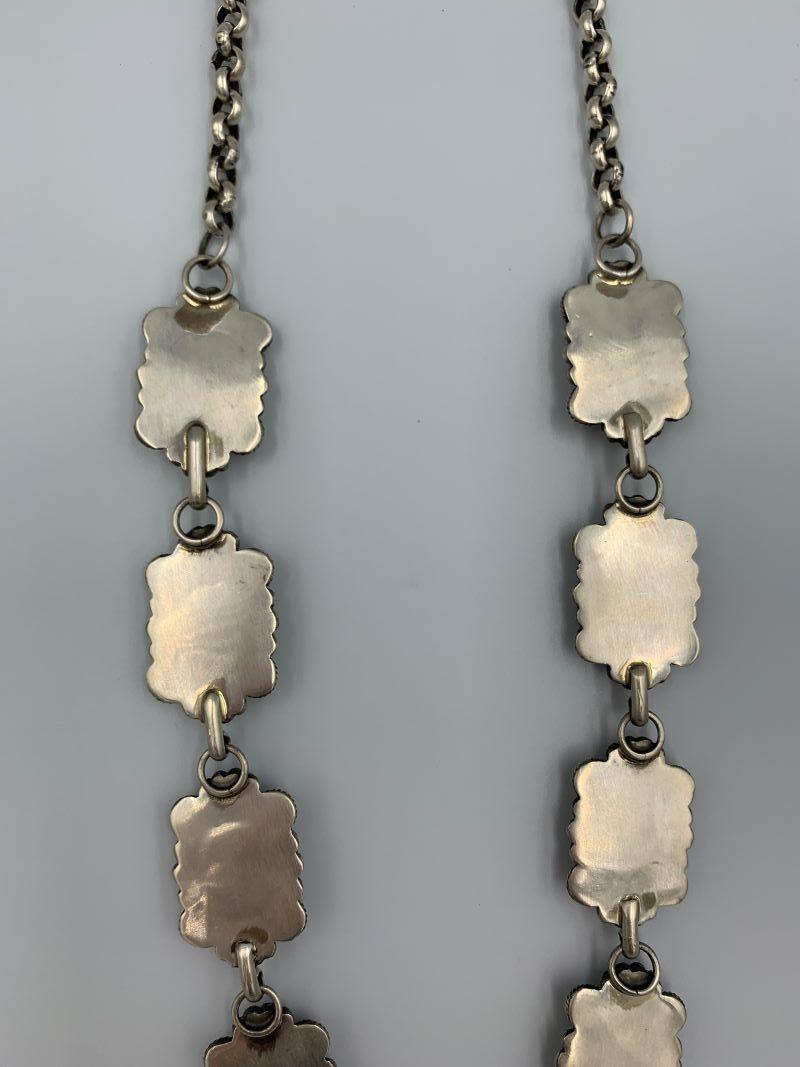 Türkis-Halskette aus Sterlingsilber von Navajo-Silberschmied Leon Martinez im Angebot 8