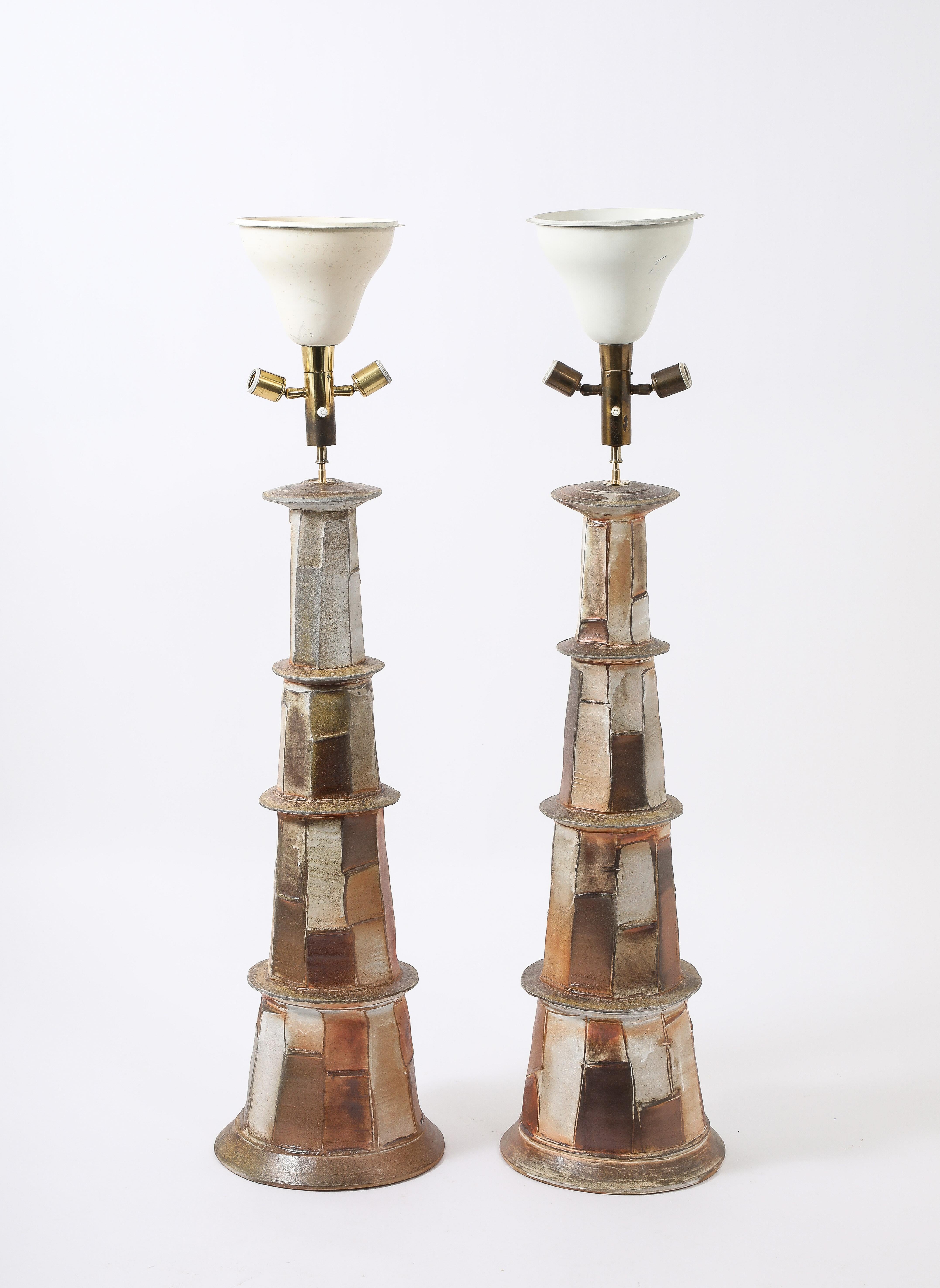 French Roz Herin Ceramic Floor Lamps, France 2020 For Sale