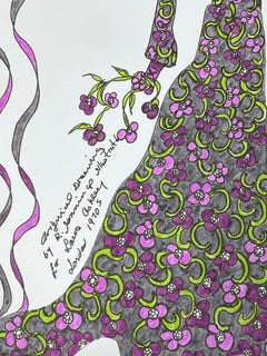 Original Fashion Design Illustration Watercolor Painting Laura Ashley Designer