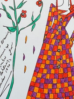 Original Fashion Design Illustration Watercolor Painting Laura Ashley Designer