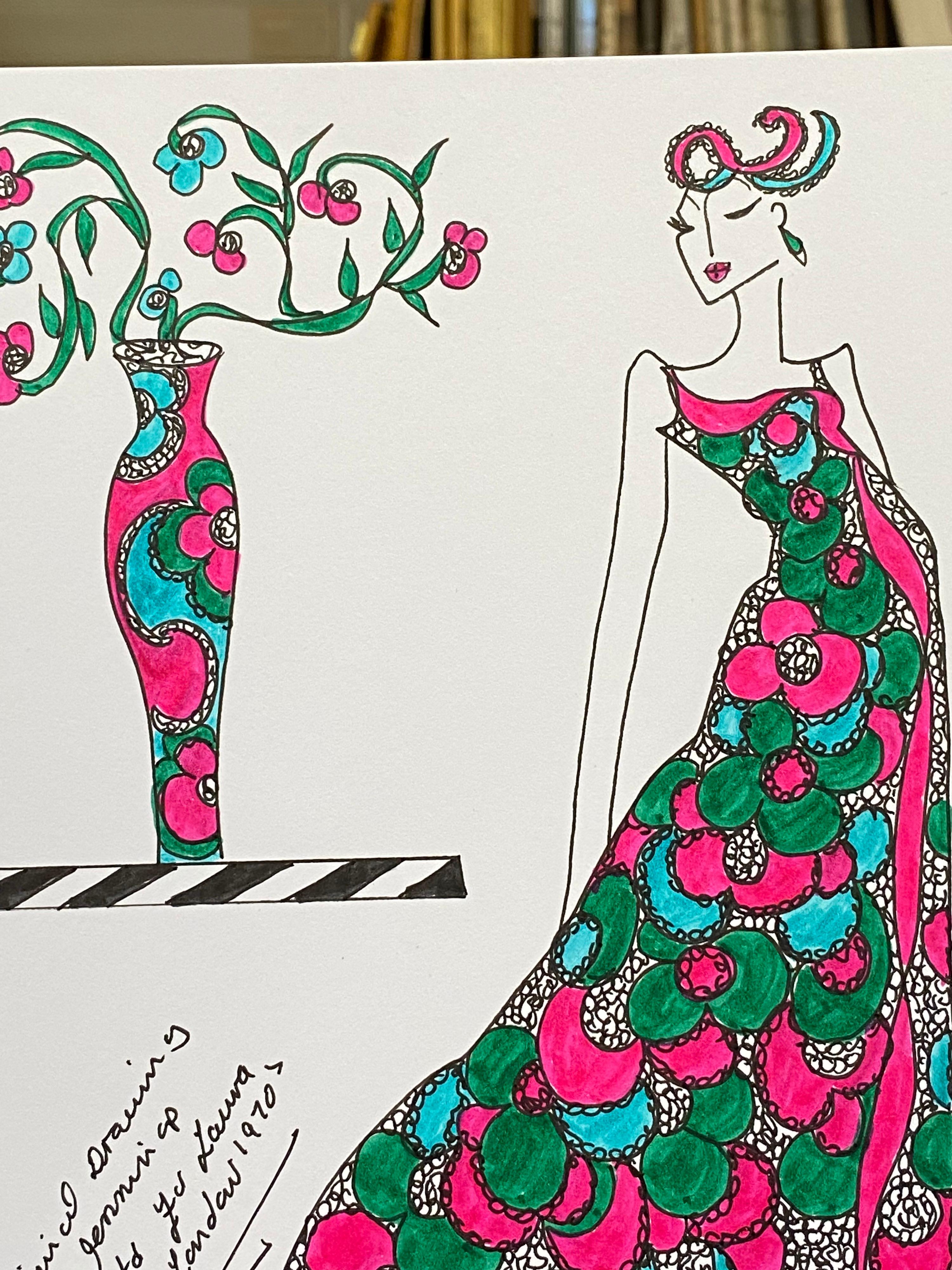 watercolor fashion design