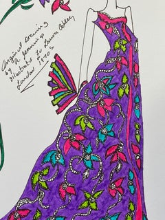 Original Fashion Design Illustration Watercolor Painting Laura Ashley Designer
