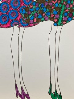 Original Fashion Design Illustration Watercolor Painting Laura Ashley Designer