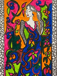 Disegno di moda originale Illustrazione ad acquerello Laura Ashley Designer