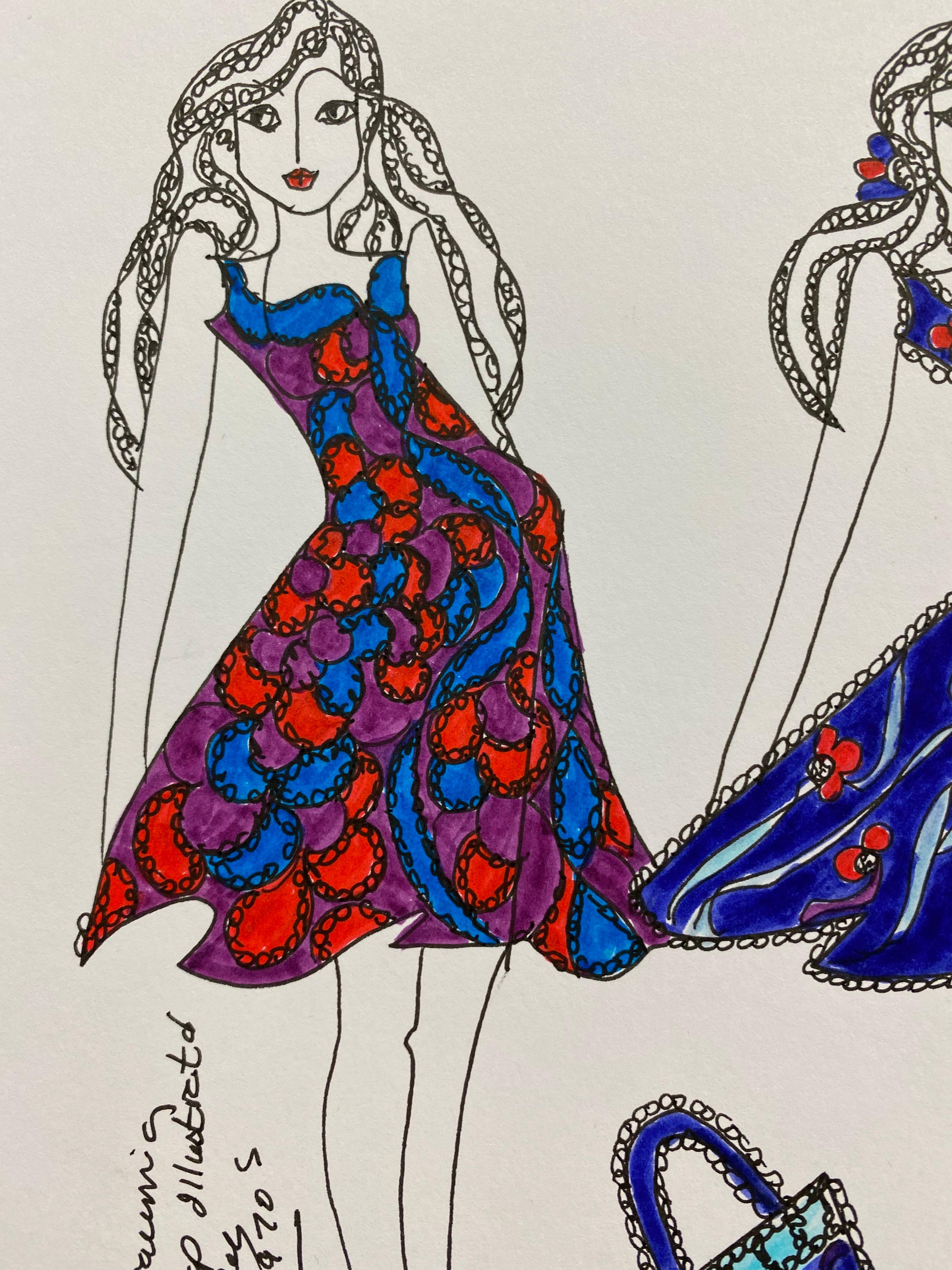 how to draw dress designs