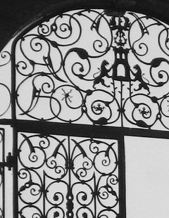 1960s Black and White Photograph of Roman Gate and Italian Grove with Chateau