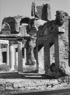 Vintage Architectural Ruins, Greece, Black and White Photograph, 1960s