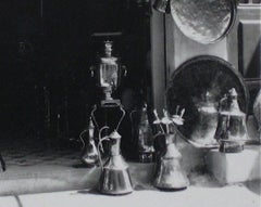 Greek Storefront 1960s Black and White Photograph