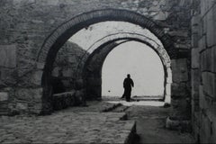 Vintage Man on City Streets, Yugoslavia, Black and White Photograph, 1960s