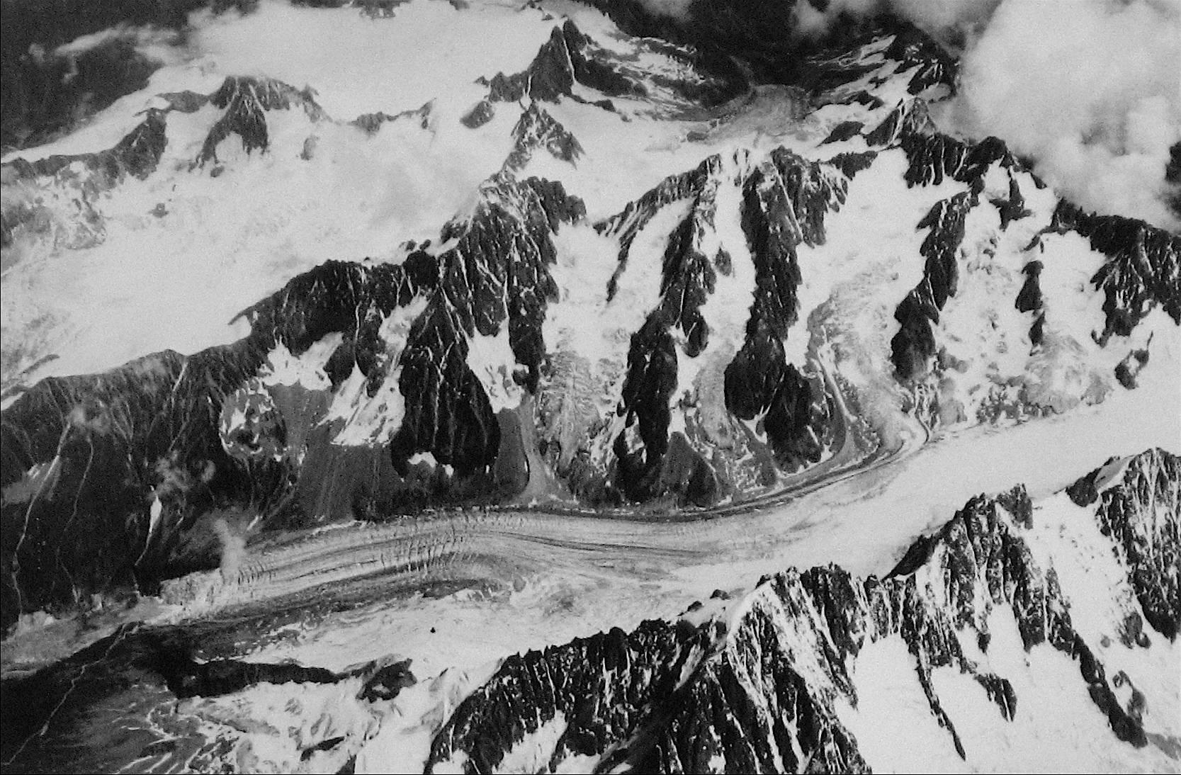 Mountains with Snow, Switzerland, Greece, Black and White Photograph, 1960s