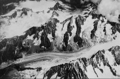 Vintage Mountains with Snow, Switzerland, Greece, Black and White Photograph, 1960s