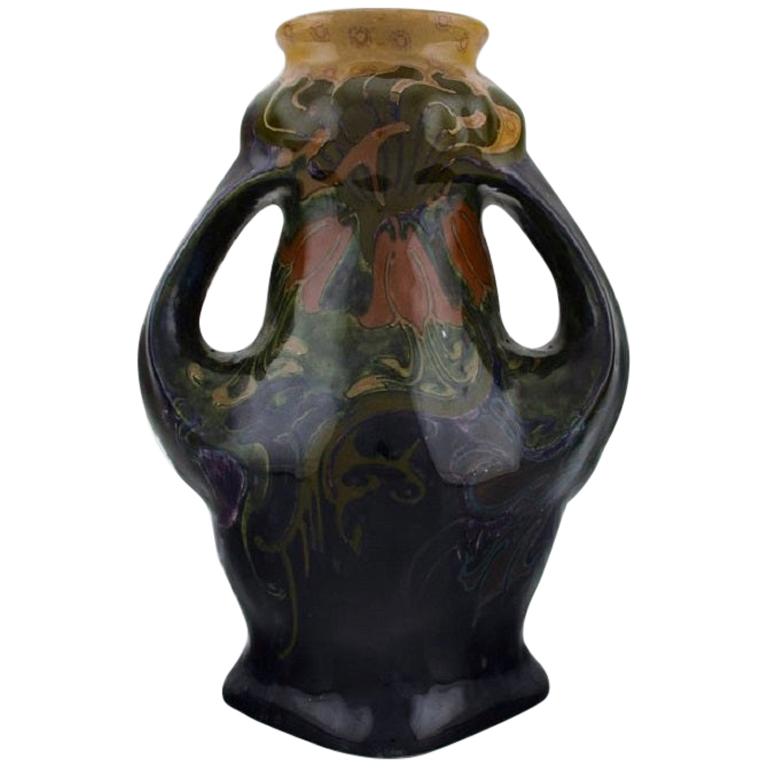Rozenburg, Den Haag, Large Art Nouveau Vase in Glazed Ceramics, 1910s-1920s