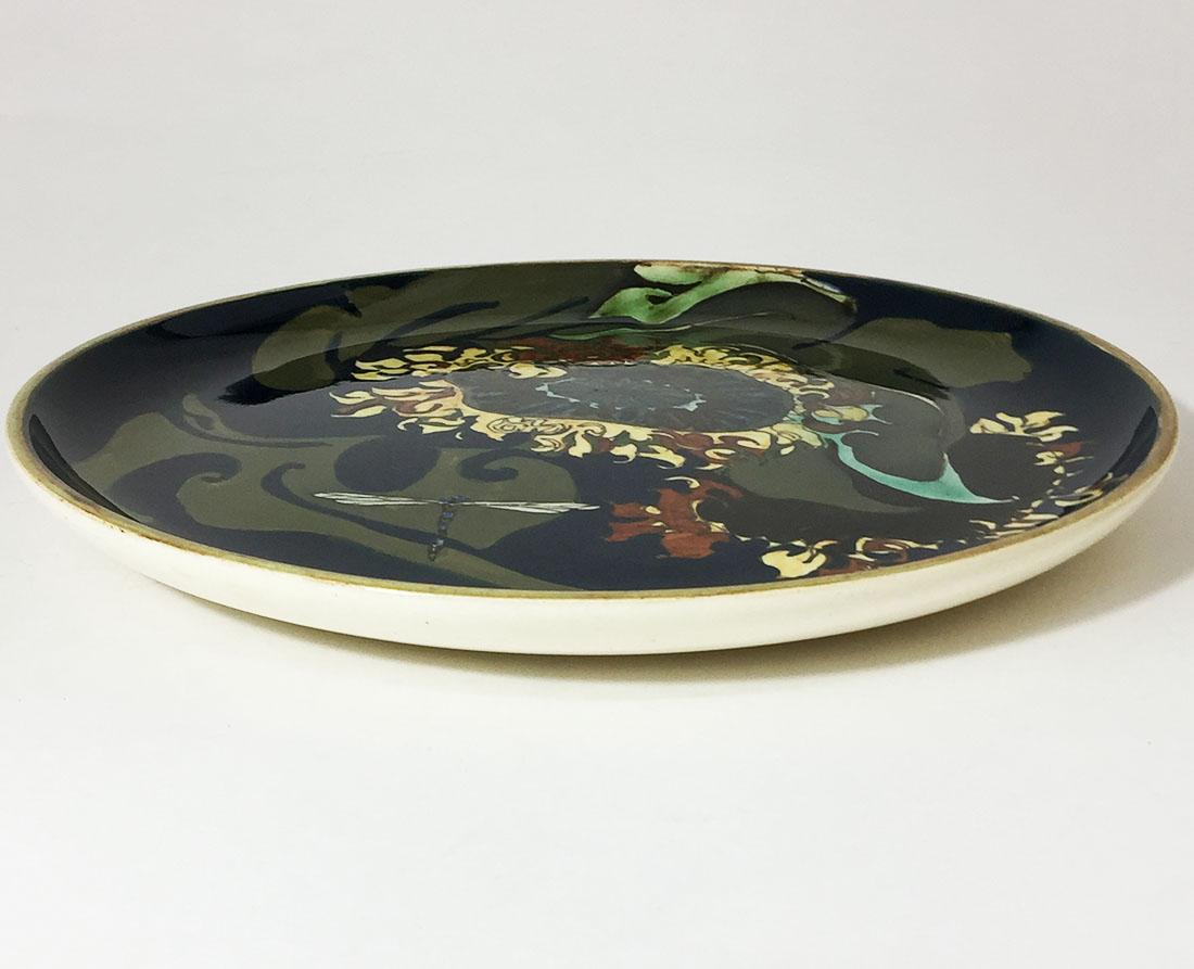 Hand-Painted Rozenburg Earthenware Wall Plate, The Hague, the Netherlands, 1893 For Sale