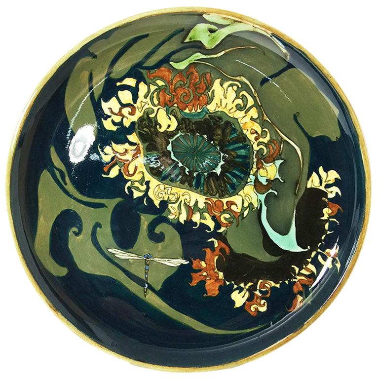 Rozenburg Earthenware Wall Plate, The Hague, the Netherlands, 1893 For Sale