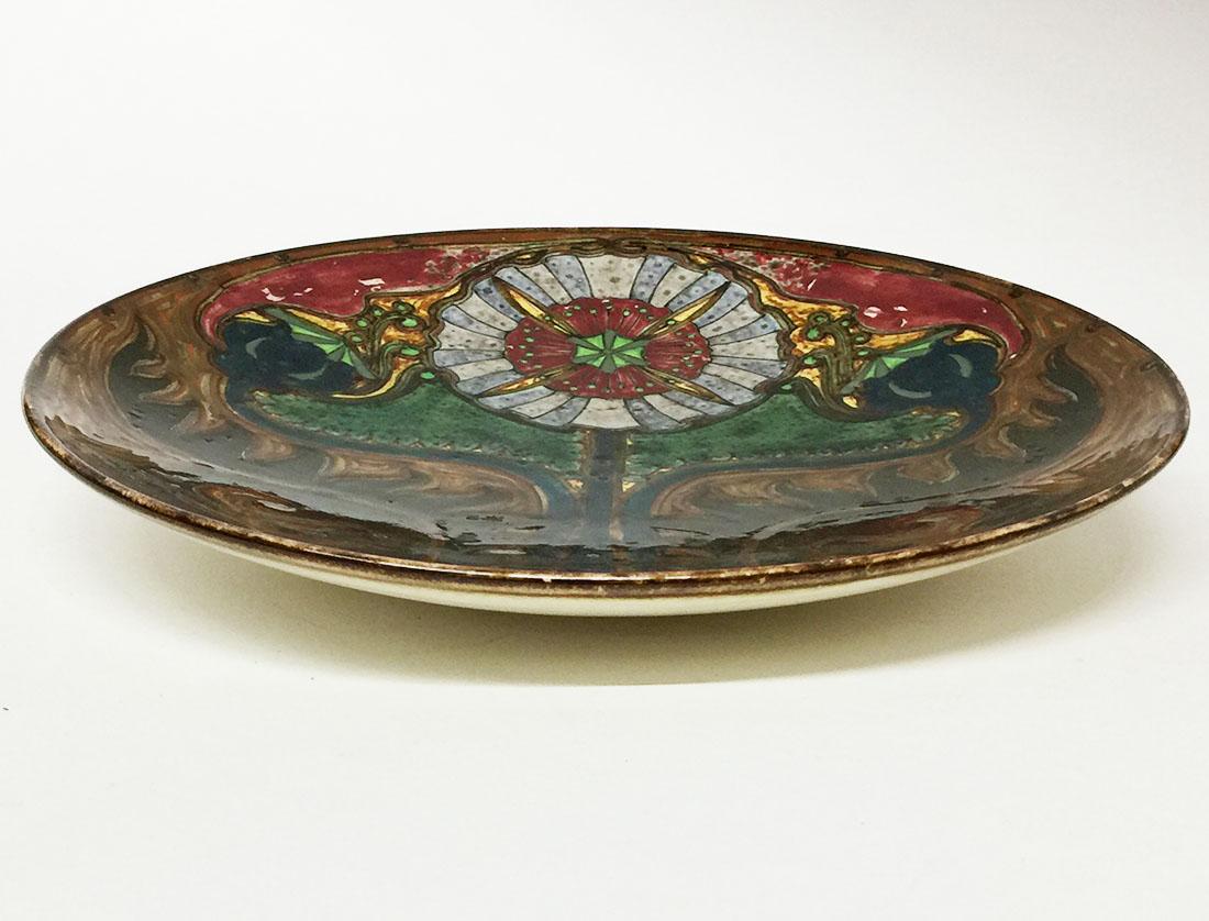 Plato de pared de loza de Rozenburg, La Haya, Países Bajos, 1897 Pintado a mano en venta