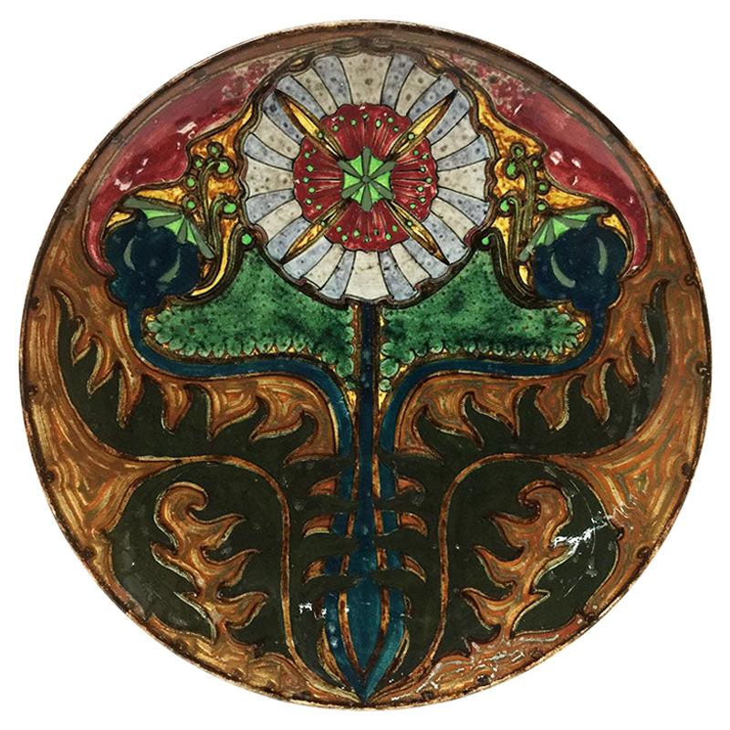 Rozenburg Earthenware Wall Plate, The Hague, The Netherlands, 1897 For Sale