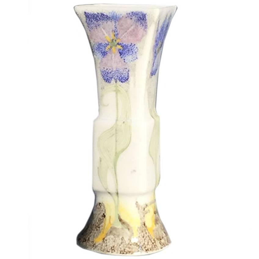 Dutch Rozenburg Egg-Shell porcelain vase with Floral Decor, 1905, 2 available For Sale