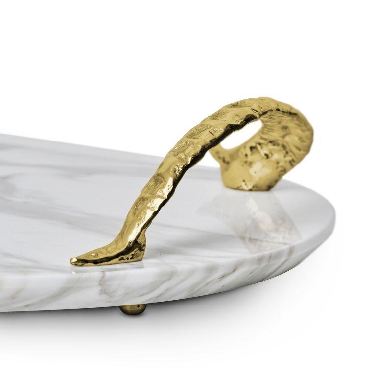 Rozu - Luxustablett aus Calacatta-Marmor (Organische Moderne) im Angebot
