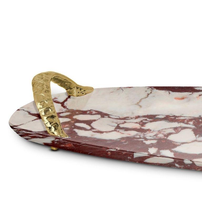 Rozu - Luxuriöses Tablett aus Marmor Calacatta Viola (Organische Moderne) im Angebot