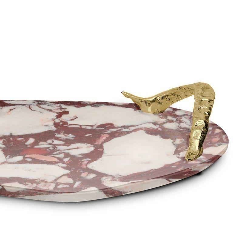 Rozu - Luxuriöses Tablett aus Marmor Calacatta Viola (Portugiesisch) im Angebot