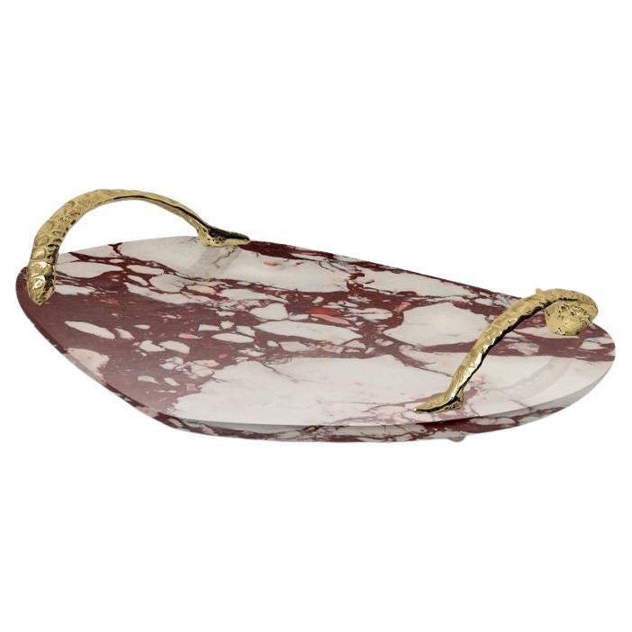 Rozu - Luxuriöses Tablett aus Marmor Calacatta Viola