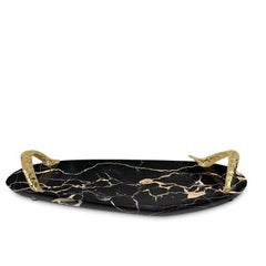 Rozu - Vassoio scultoreo in marmo di Portoro