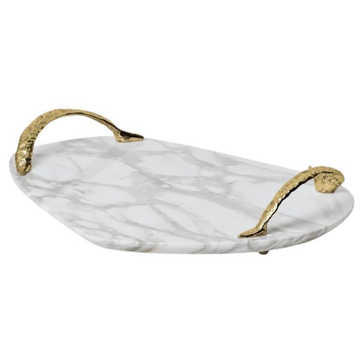 Rozu - Tray in marble callacatta, luxury tray; For Sale