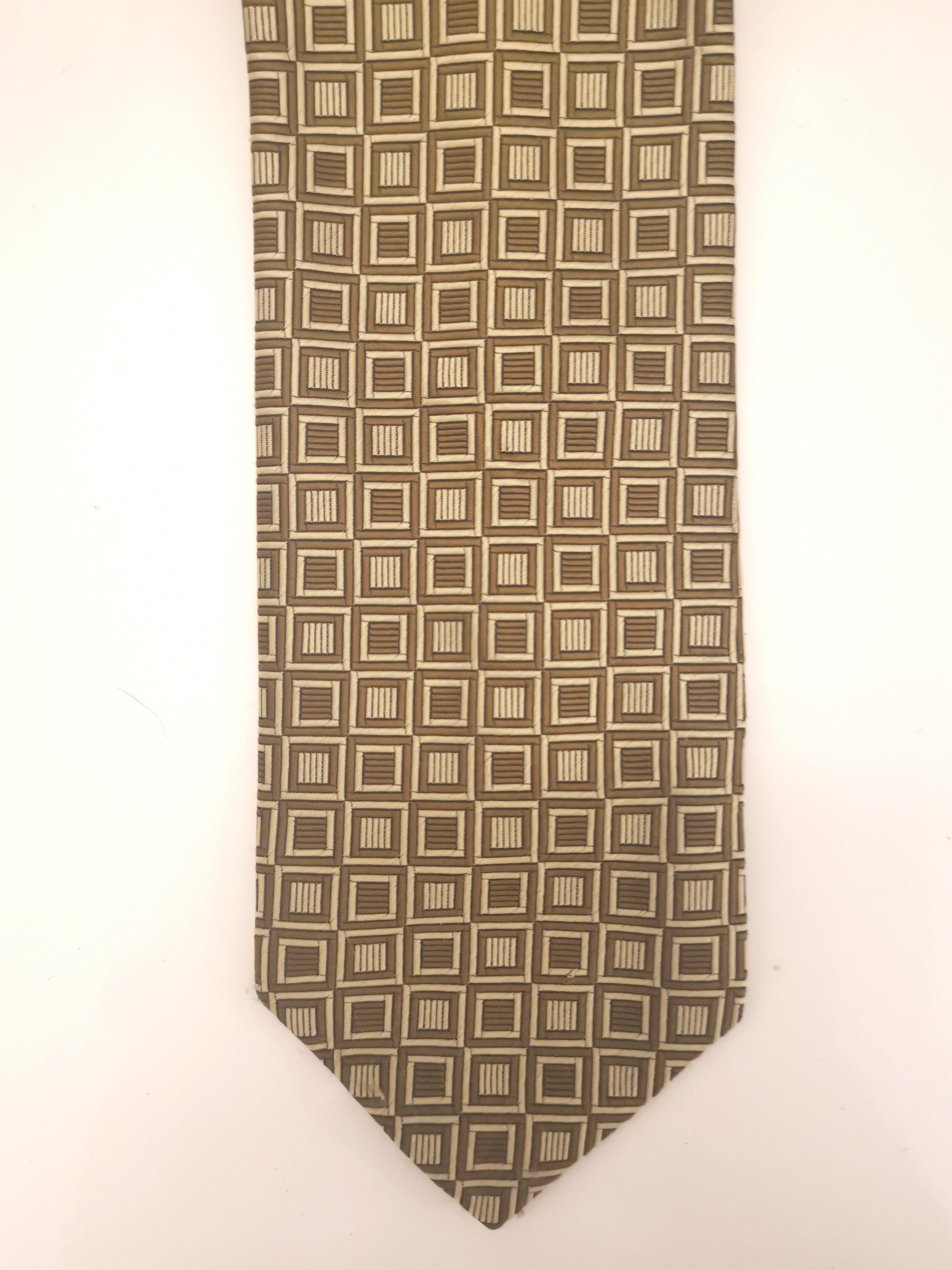 Brown RP handmade silk brown beige tie