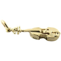 RQC 14 Karat Yellow Gold Violin Pendant